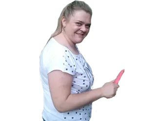 😐 mulher, sorriso, retrato, feminino, pessoa, selfie telegram sticker