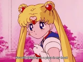 🖤 Sailor Moon You will always have a place in my heart アニメ, セーラームーン, エモい, 可愛い, 漫画, マンガ, ロマンチック telegram sticker