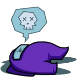 😃 among us, cadavre, jeu, mort, crâne, violence whatsapp sticker