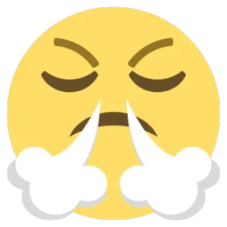 😡 en colère, emoji, visage, frustration, vapeur, fou whatsapp sticker