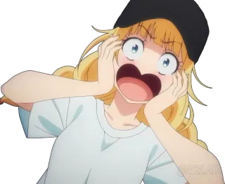 😱 anime, desenho animado, chocado, exclamação, assustado, emoção telegram sticker
