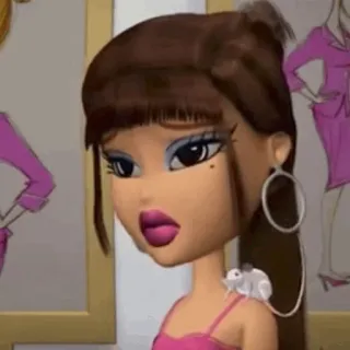 ⚡️ Bratz, boneca fashion, maquiagem, animação, desenho animado, boneca telegram sticker