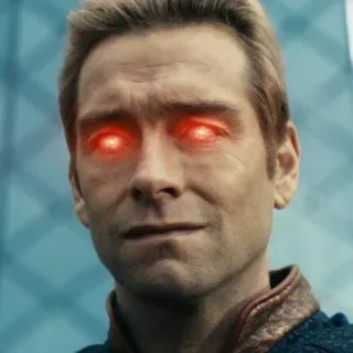 🇺🇸 Homelander The Boys Superheld, rote Augen, Wut, Charakter, Superkraft, Bösewicht whatsapp sticker