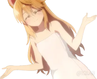 🤷‍♀ Anime, Mädchen, Niedlich, Handtuch telegram sticker