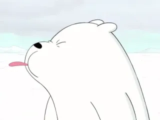 😝 Ice Bear We Bare Bears アイスベア, ぼくらベアベアーズ, アニメ, クマ, 面白い, 舌 telegram sticker