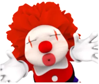 🤡 Clown, Rot, Lustig, Cartoon, Zirkus, Figur whatsapp sticker