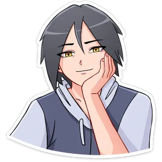 ☺️ anime, manga, cartoon, boy, smiling, character, portrait telegram sticker