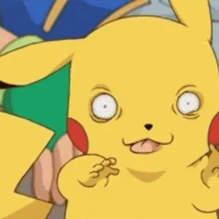 😵‍💫 Pikachu Pokemon โปเกมอน, ปิกาจู, ตลก, เอ๋อ telegram sticker