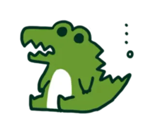 😐 alligatore, cartone animato, verde, animale, rettile, adesivo telegram sticker