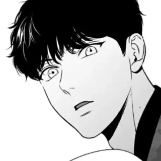 🍾 Anime, Manga, Manhwa, Porträt, Schwarzweiß telegram sticker