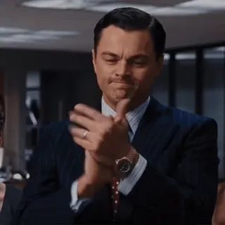 🙌 Leonardo DiCaprio The Wolf of Wall Street applause, clapping, movie, leonardo, dicaprio telegram sticker