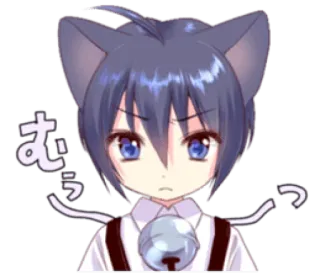 😠 むう Anime, Kucing, Lucu, Manga, Stiker telegram sticker