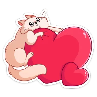❤️ кот, сердце, любовь, милый, животное, стикер telegram sticker