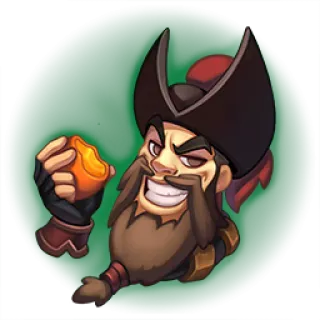 🎮 cartoon, pirate, orange, character, beard, hat telegram sticker