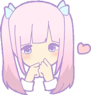 ☺️ Anime, Lucu, Pastel, Kawaii, Gadis, Hati whatsapp sticker
