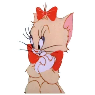 ❤️ Dibujo animado, Gato, Lazo, Lindo, Felino, Animal telegram sticker