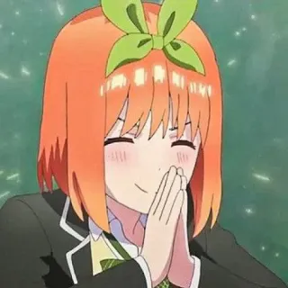 🧩 Yotsuba Nakano The Quintessential Quintuplets Anime, Fille, Personnage, Sourire, Joyeux, Mignon telegram sticker