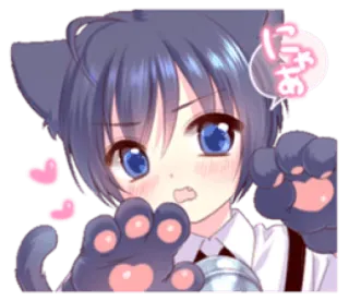 ☺️ いっぱーい anime, kucing, kawaii, hati, manga telegram sticker