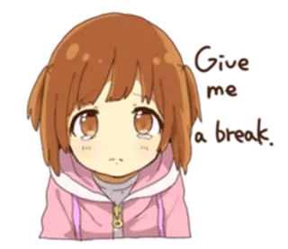 😶 Give me a break. Anime, Mädchen, Süß, Traurig, Weinend telegram sticker