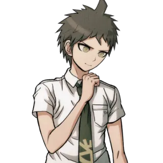 🤔 Hajime Hinata Danganronpa Anime, Personagem, Sorriso, Masculino whatsapp sticker