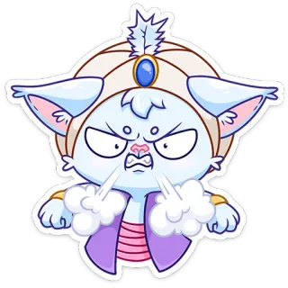 😡 kucing, jin, marah, kartun, sihir, hewan, stiker telegram sticker