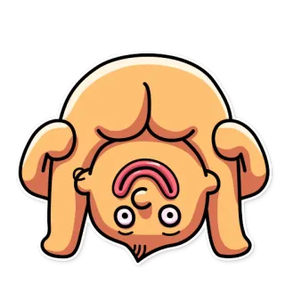 🙃 butt, cartoon, character, humor, funny telegram sticker