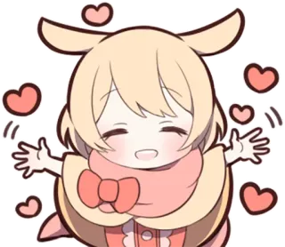 😄 可爱, 动漫, 卡哇伊, 心, 卡通, 角色 telegram sticker