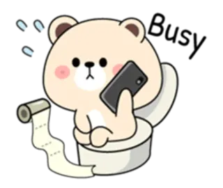 😆 곰, 화장실, 전화, 만화, 귀여운 telegram sticker