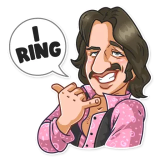 🤙 Ringo Starr I RING 電話, 着信音, 音楽, ザ・ビートルズ, 漫画 telegram sticker