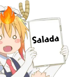🔥 Salada アニメ, ドラゴン, 食べ物, サラダ, 料理, 漫画, ミーム telegram sticker