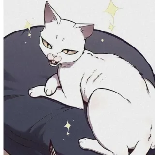 🐱 고양이, 동물, 애완동물, 흰 고양이, 만화, 웃긴, 일러스트 telegram sticker
