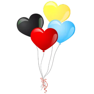 💙 Herzluftballons, Luftballons, Herzen, Liebe, Feier, Party, Bunt telegram sticker