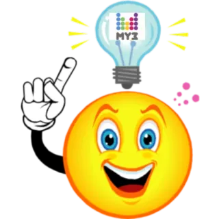 ☝ MY3 Emoji, Lâmpada, Ideia, Desenho animado, Sorriso telegram sticker