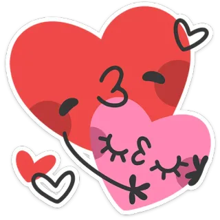 ❤️ cuore, amore, bacio, San Valentino, carino, cartone animato, affetto, romanticismo whatsapp sticker