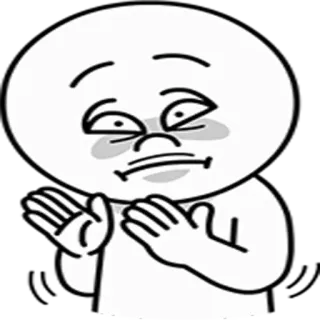 😟 cartone animato, espressione, applausi, sarcasmo telegram sticker