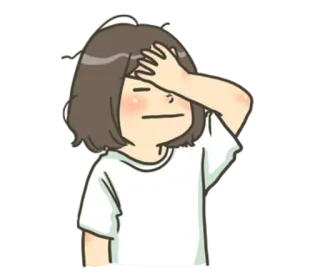 😑 만화, 사람, 얼굴 감싸기, 스티커, 실망, 반응 whatsapp sticker