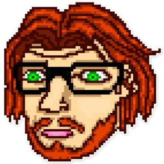 😛 Pixel art, Hombre, Gafas, Retrato whatsapp sticker