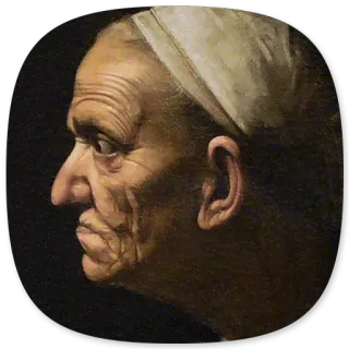😬 Porträt, alte Frau, Kopftuch, Gemälde, Kunst, Profil, Gesicht whatsapp sticker