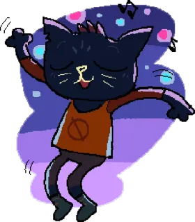 😺 Mae Borowski Night in the Woods cat, animal, night in the woods, mae borowski, cartoon, dancing whatsapp sticker