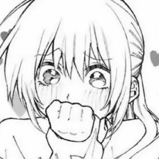 🥰 gadis anime, imut, tersipu, manga, kartun, hati whatsapp sticker