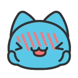 🐮 かわいい, 青, 猫, カワイイ, ステッカー, 漫画, 幸せ telegram sticker