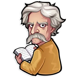 😠 Mark Twain author, writer, literature, book telegram sticker