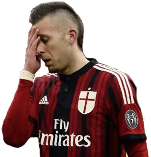 😞 voetbal, voetbal, boos, speler, AC Milan telegram sticker