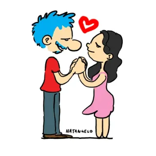 💏 NATANGELO Kreskówka, Miłość, Romans, Para, Związek telegram sticker
