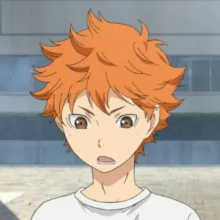 ☀️ Hinata Shoyo Haikyuu!! Hinata Shoyo, anime, Haikyuu!!, manga, character, orange hair, volleyball, sports anime telegram sticker