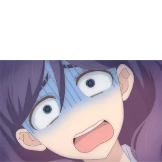 😨 anime, expression, scared, shocked, anime girl, cartoon whatsapp sticker