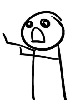 😦 boneco palito, chocado, exasperado, pare, gesto whatsapp sticker