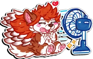 🌬 собака, фанат, мультфильм, животное, милый, каваий, стикер telegram sticker