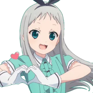 😘 Anime, Menina, Bonita, Kawaii, Coração, Gesto whatsapp sticker