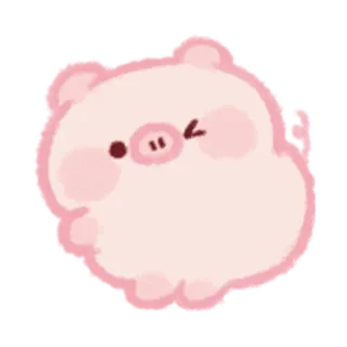 😆 돼지, 귀여운, 동물, 분홍색, 스티커, 만화, 카와이 telegram sticker